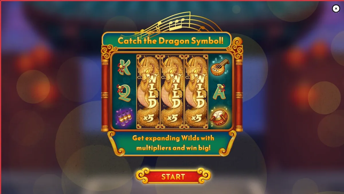 Pemandangan indah kuil Tiongkok dalam slot Song for Dragon